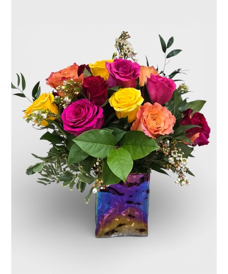 Rainbow wishes for your loved one! all the best and brightest color available in this mixed dozen