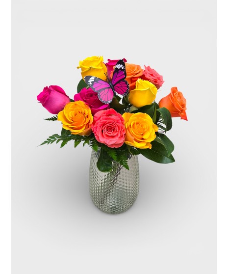 Rainbow wishes for your loved one! all the best and brightest color available in this mixed dozen