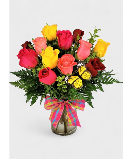 Rainbow wishes for your loved one! all the best and brightest color available in this mixed dozen