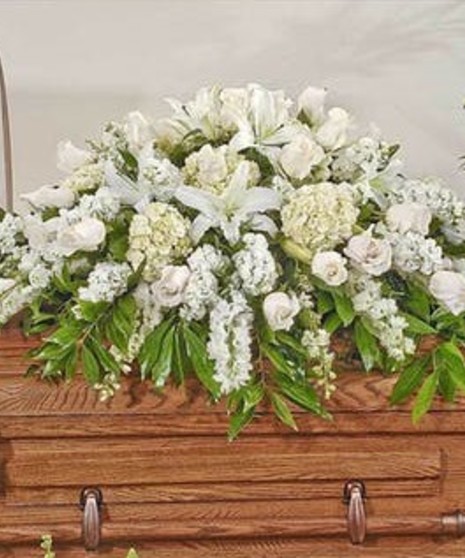 Elegant White Casket Spray