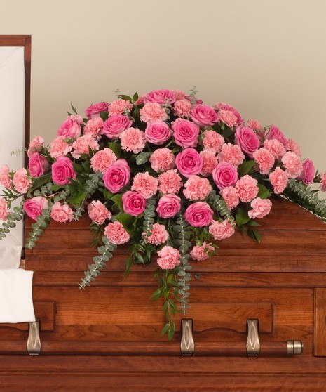 Pink Rose and Carnation Casket Spray