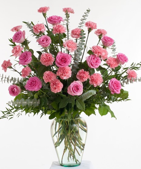 Pink Rose and Carnation - Vase Design