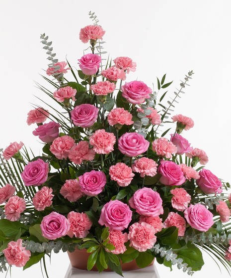 Pink Rose and Carnation - Floor Basket