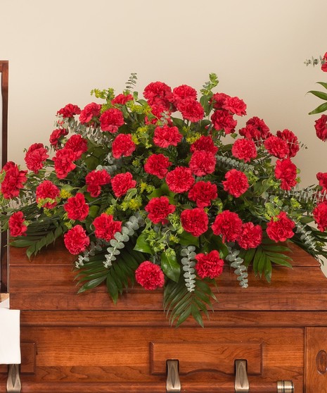 Red Carnation Casket Spray
