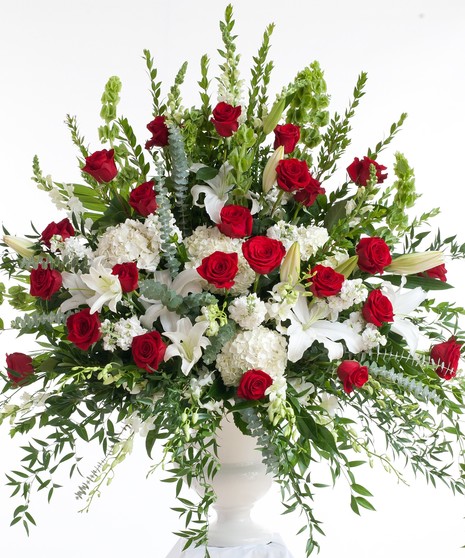 Classic Red and White - Fan Shaped Design