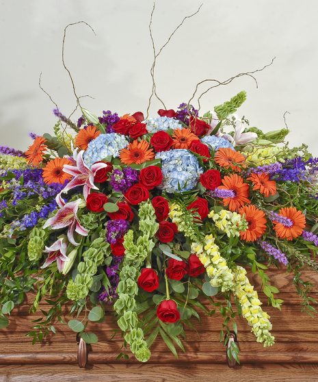 Vivid Garden Casket Spray