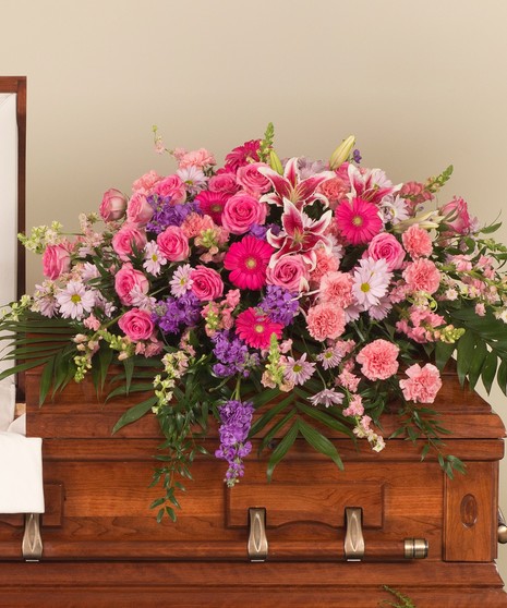 Delicate Pink and Lavender Casket Spray