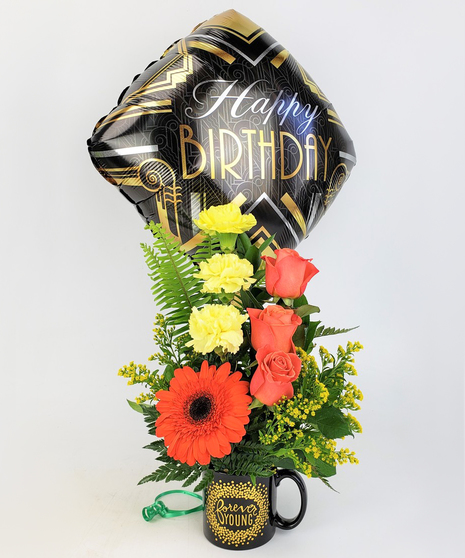Everyone should Take a Break from time to time. this ceramic Mug with assorted fresh flowers can be the perfect Thank You! Please choose a color option.