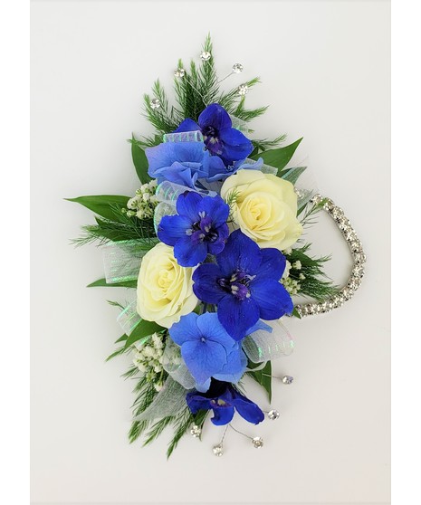 Corsage  Blue Mixed Florets