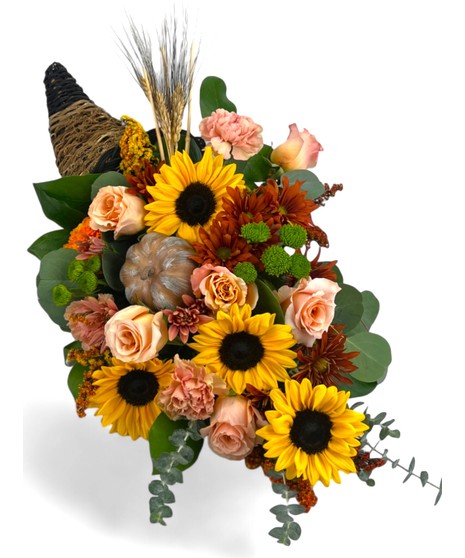 Decorate your table today and impress your guests! orange, yellow and reds with fall textures. Roses, lily and fall mums mixed with fresh greenery.