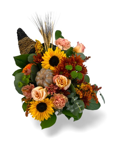 Decorate your table today and impress your guests! orange, yellow and reds with fall textures. Roses, lily and fall mums mixed with fresh greenery.