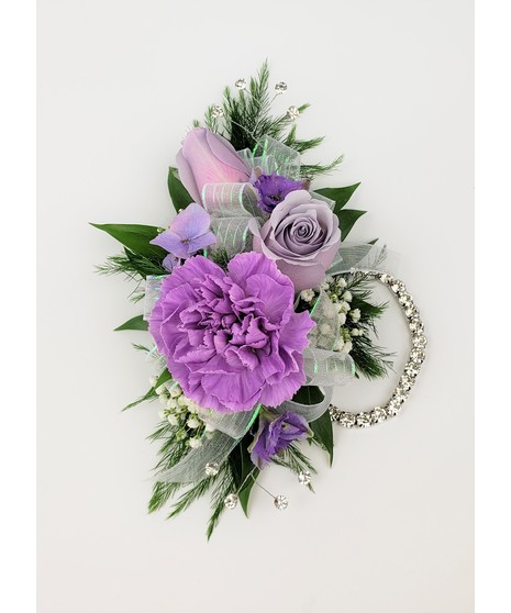 Corsage  Purple Mixed Flowers