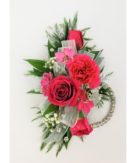 Corsage  Hot Pink Mixed Florets